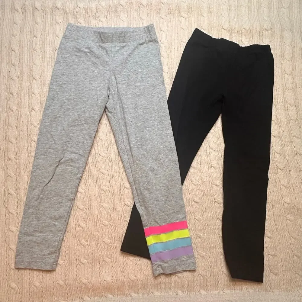 Bundle of Girl's Leggings sz 5/6 Black and Gray Leggings